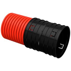 ELASTA Труба гофрированная двустенная жесткая ПНД d=200мм красная (6м) IEK