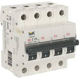 Выключатель автоматический 4P, 25А, х-ка C, M06N, IEK AR-M06N-4-C025