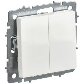 BRITE Выключатель 2-клавишный 10А ВС10-2-0-БрБ РФ белый IEK