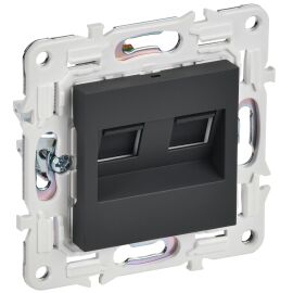 SKANDY Розетка компьютерная двойная RJ45 кат.6 SK-K04G графит IEK