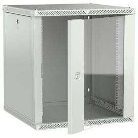 Шкаф настенный 19", 12U, 600х600мм, стекл. дверь, серый, LINEA W, ITK LWR3-12U66-GF-2