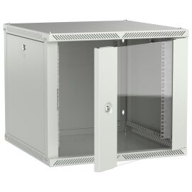 Шкаф настенный 19", 9U, 600х600мм, стекл. дверь, серый, LINEA W, ITK LWR3-09U66-GF-2