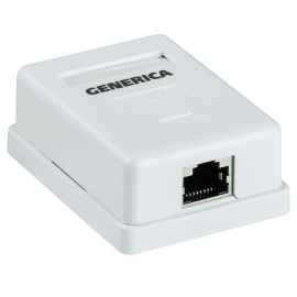 Розетка настенная 1 порт RJ45, FTP, кат.5e, GENERICA CS2-1C5EF-12-G