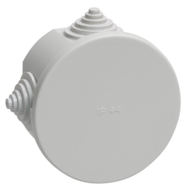 Коробка расп/ для о/п d75х40мм IP44, серая, (4 гермоввода), КМ41237, IEK UKO11-075-040-000-K41-44