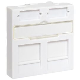 Вставка 45x45мм для 2 мод, Keystone Jack с маркером, TERACOM TRP-INS-MOS-2M2P-WH