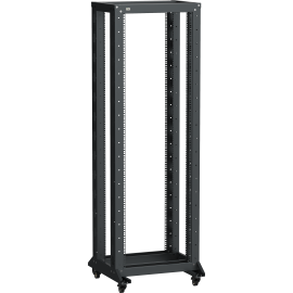 Стойка двухрамная 19", 42U, 600х600мм, на роликах, черная, LINEA F, ITK LF05-42U66-2RM