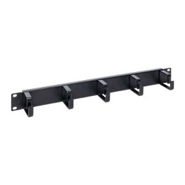 Органайзер горизонтальный 19", 1U, 5 колец, черный, металл, TERACOM PRO TRP-1CO-5R-M-BK