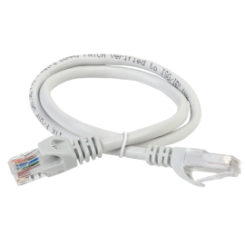 Патч-корд 4 пары, 2хRJ45, 10м, Кат.5e, UTP, серый, LSZH, ITK PC01-C5EUL-10M