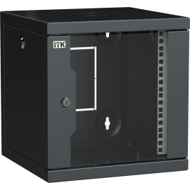 Шкаф настенный 10", 9U, 320х310мм, стекл. дверь, черный, LINEA WS, ITK LWS5-09U33-GF