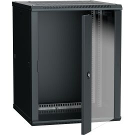 ITK Шкаф LINEA W 12U 600х600мм дверь стекло черный RAL9005