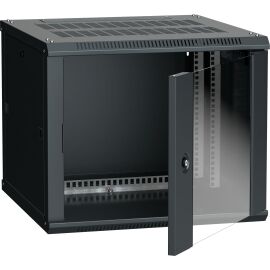 ITK Шкаф LINEA W 6U 600х600мм дверь стекло черный RAL9005