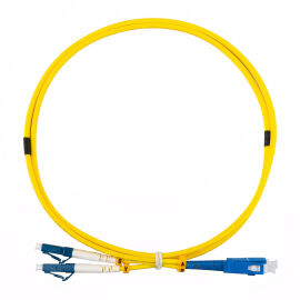 Шнур оптический SC/UPC-LC/UPC, SM, 2м, Duplex, желтый, REXANT 50-2114-2