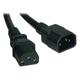 Кабель электропитания (сетевой) 3х1,5мм², 10А, C13-C14, черный, 2м, PDU, ITK PC-C13C14-2M