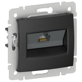 IEKVALENA Розетка компьютерная RJ45 категория 5Е UTP 6945371 черный матовый IEK