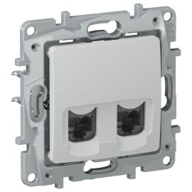 IEKETIKA Розетка компьютерная двойная RJ45 категория 5Е UTP 6716551 галька IEK