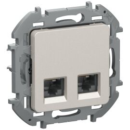 IEKINSPIRIA Розетка компьютерная двойная RJ45 категория 5Е UTP 6731281 шампань IEK