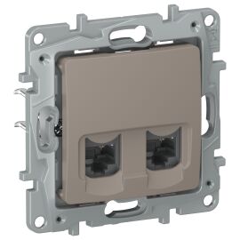 IEKETIKA Розетка компьютерная двойная RJ45 категория 5Е UTP 6714551 капучино IEK