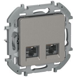 IEKINSPIRIA Розетка компьютерная двойная RJ45 категория 5Е UTP 6731271 дымчатый IEK