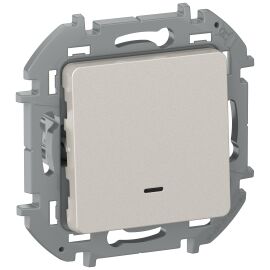 IEKINSPIRIA Переключатель 1-клавишный с подсветкой/индикацией схема 6L 10АХ безвинтовые зажимы 67336