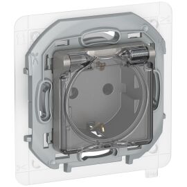 IEKINSPIRIA Розетка 1-местная с заземлением с защитными шторками и крышкой 16А IP44 6737471 дымчатый