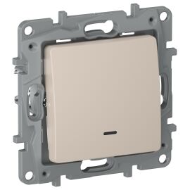 IEKETIKA Переключатель 1-клавишный с подсветкой/индикацией схема 6L 10АХ безвинтовые зажимы 6711151 