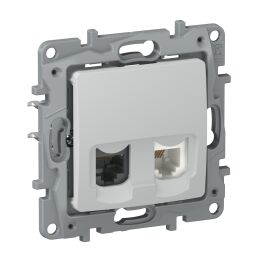 IEKETIKA Розетка двойная RJ11+RJ45 кат.5E UTP 6716521 галька IEK