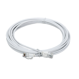 Патч-корд 4 пары, 2хRJ45, 5м, Кат.5e, UTP, белый, slim (тонкий), колпачок с язычком, LSZH, ITK PC08-C5EUL-5M-SL-WT