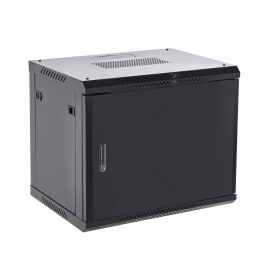 Шкаф настенный 19", 12U, 600х600х635мм, перед. дверь металл, черный, REXANT 04-1266-122