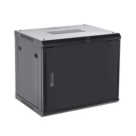 Шкаф настенный 19", 9U, 600х600х501мм, металл. дверь, черный, REXANT 04-0966-122