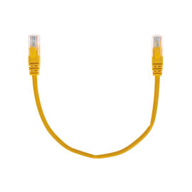Патч-корд 4 пары, 2хRJ45, 0,3м, Кат.5e, UTP, желтый, LSZH, REXANT 02-0105-03