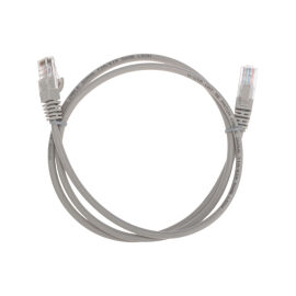 Патч-корд 4 пары, 2хRJ45, 1м, Кат.5e, UTP, серый, LSZH, REXANT 02-0100-1