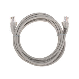 Патч-корд 4 пары, 2хRJ45, 3м, Кат.5e, UTP, серый, LSZH, REXANT 02-0100-3