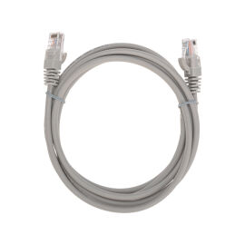 Патч-корд 4 пары, 2хRJ45, 2м, Кат.5e, UTP, серый, LSZH, REXANT 02-0100-2