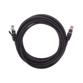 Патч-корд 4 пары, 2хRJ45, 5м, Кат.5e, UTP, черный, LSZH, REXANT 02-0102-5