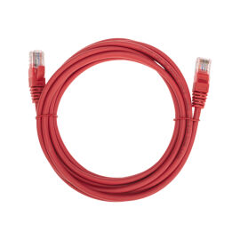 Патч-корд 4 пары, 2хRJ45, 3м, Кат.5e, UTP, красный, LSZH, REXANT 02-0103-3