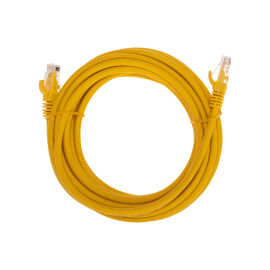 Патч-корд 4 пары, 2хRJ45, 5м, Кат.6, UTP, желтый, LSZH, REXANT 02-0295-5