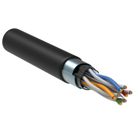 Кабель FTP 4 пары, Кат.6, внеш., 0,57мм, LDPE, черный, 305м, ITK LC3-C604-339