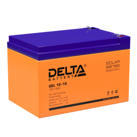 Батарея аккумуляторная GEL 12-15, (12В, 15Ач), DELTA 4614010140006