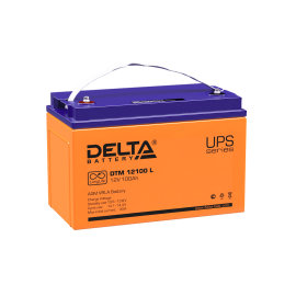 Батарея аккумуляторная DTM 12100 L, (12В, 100Ач), DELTA 4614010640002