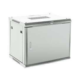 Шкаф настенный 19", 12U, 600х600х635мм, перед. дверь металл, серый, REXANT 04-1266-121