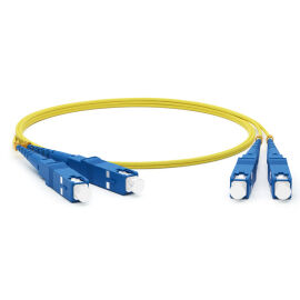 Шнур оптический SC/UPC-SC/UPC, SM, 2м, Duplex, желтый, REXANT 50-2012