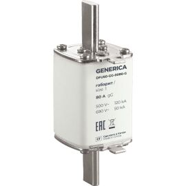 Плавкая вставка тип gG габарит 1 80А GENERICA (Предохранитель gG 1 80А)