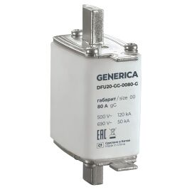 Плавкая вставка тип gG габарит 00 80А GENERICA (Предохранитель gG 00 80А)
