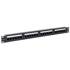 Патч-панель 1U, 19'', 24хRJ45, UTP, кат.5e, тип 110, с органайзером, TERACOM TRC-PPNL-5EUTP-C1U24