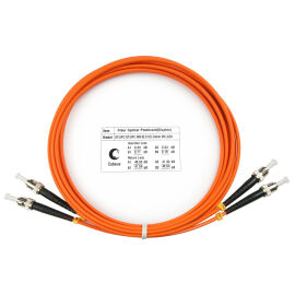 Шнур оптический ST/UPC-ST/UPC, МM, 62,5/125, 3м, Duplex, оранж., Cabeus FOP-62-ST-ST-3m