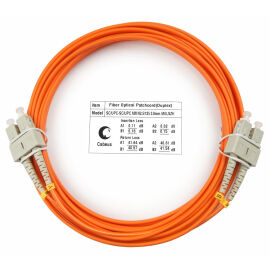 Шнур оптический SC/UPC-SC/UPC, МM, 62,5/125, 7м, Duplex, оранж., Cabeus FOP-62-SC-SC-7m