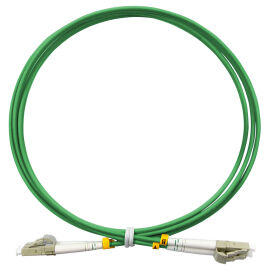 Шнур оптический LC/UPC-LC/UPC, МM, 50/125, 1,5м, Duplex, зеленый, Cabeus FOP-50-OM5-LC-LC-1,5m