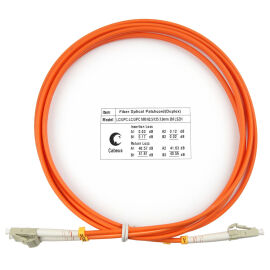 Шнур оптический LC/UPC-LC/UPC, МM, 62,5/125, 2м, Duplex, оранж., Cabeus FOP-62-LC-LC-2m