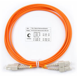 Шнур оптический SC/UPC-SC/UPC, МM, 62,5/125, 3м, Duplex, оранж., Cabeus FOP-62-SC-SC-3m