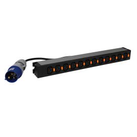Блок розеток 19'', 1U, 12 гнезд, вход С13, 16А, черный, кабель 3м, Legrand 646815